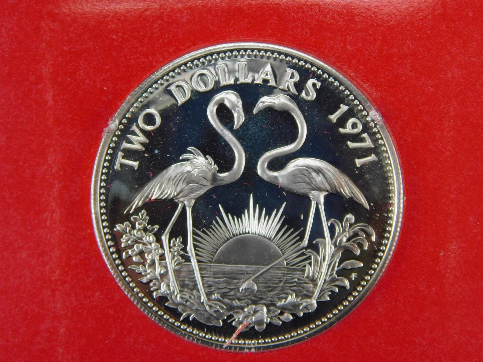 1971 Bahama Bahamas Islands Franklin Mint Sterling Silver 2 Dollar