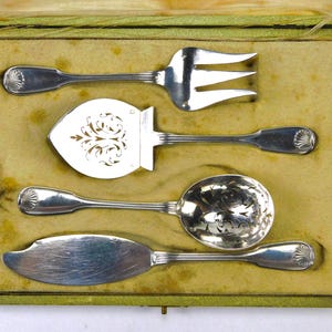Antique Imperial French France Sterling Silver 950 Dessert Serving Set Spoon Collectable Unique Gift