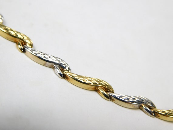 Beautiful 10K White Yellow Gold Lady's Chain Neck… - image 3