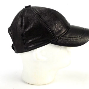 Piękna 100% skórzana czarna czapka baseballowa męska Rozmiary czapek: S, M, L, XL