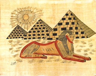 ヴィンテージの古いエジプトのパピルス。エジプトで作られ、オリジナル