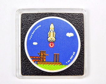 Commemorative Tetris™ Rocket Launch 1 oz Silver Colorized Round Coin Medal
