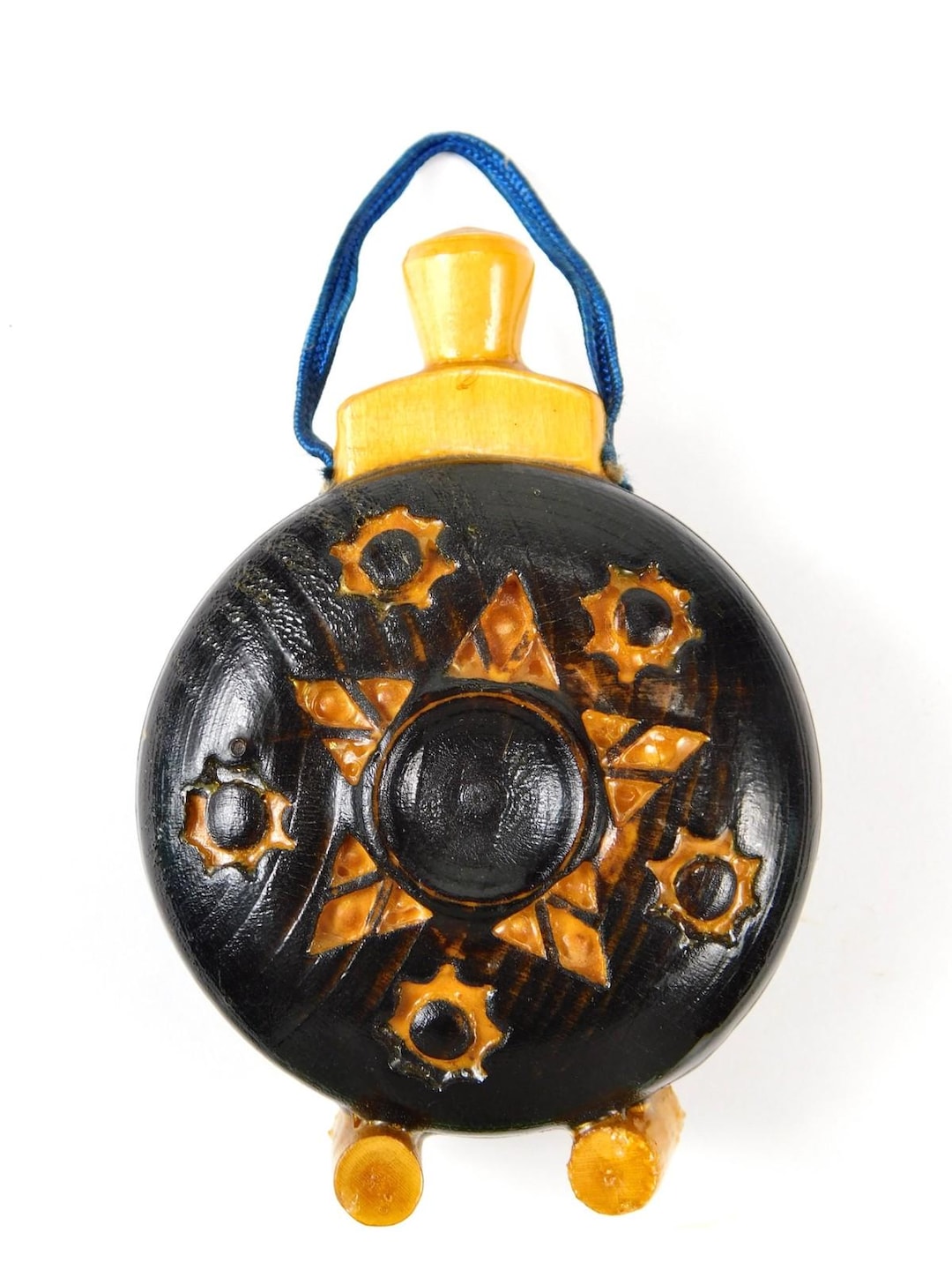 ヴィンテージ ルーマニア ルーマニア 木製彫刻 小さな装飾 水筒飾り