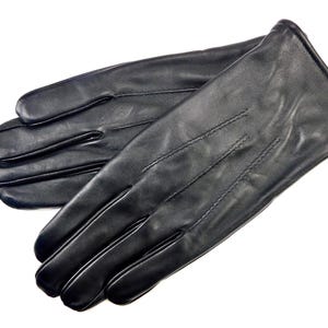 Genuine Sheepskin Black Leather Winter Men&#39;s Warm Gloves Size 12 New