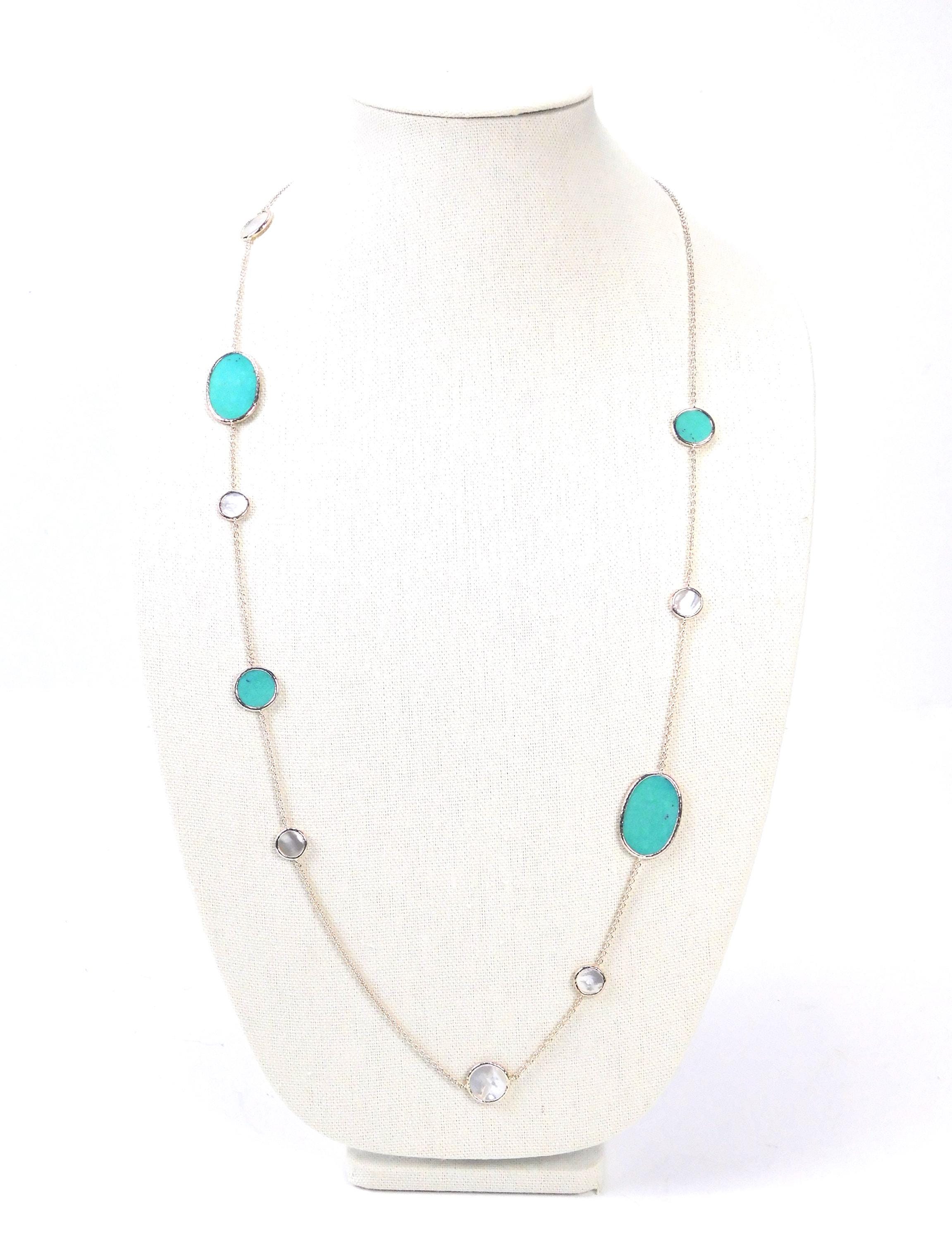 Ippolita Rose Rock Candy 7 Stone Lollipop Quartz Sterling Silver 925 Necklace Jewelry