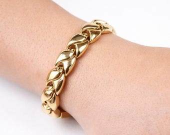 14K Yellow Gold Heavy Link Bracelet 19.2 Grams Solid Gold