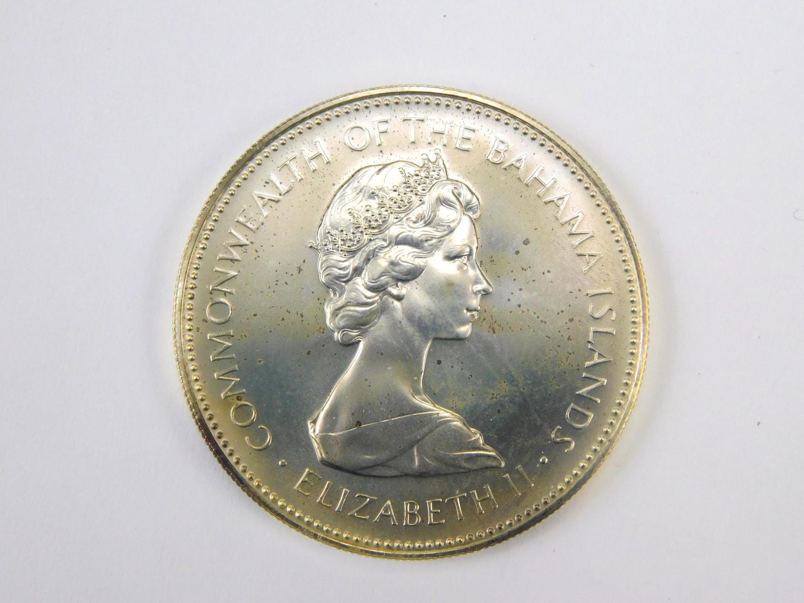 1971 Bahama Bahamas Islands Franklin Mint Sterling Silver 2 Dollar