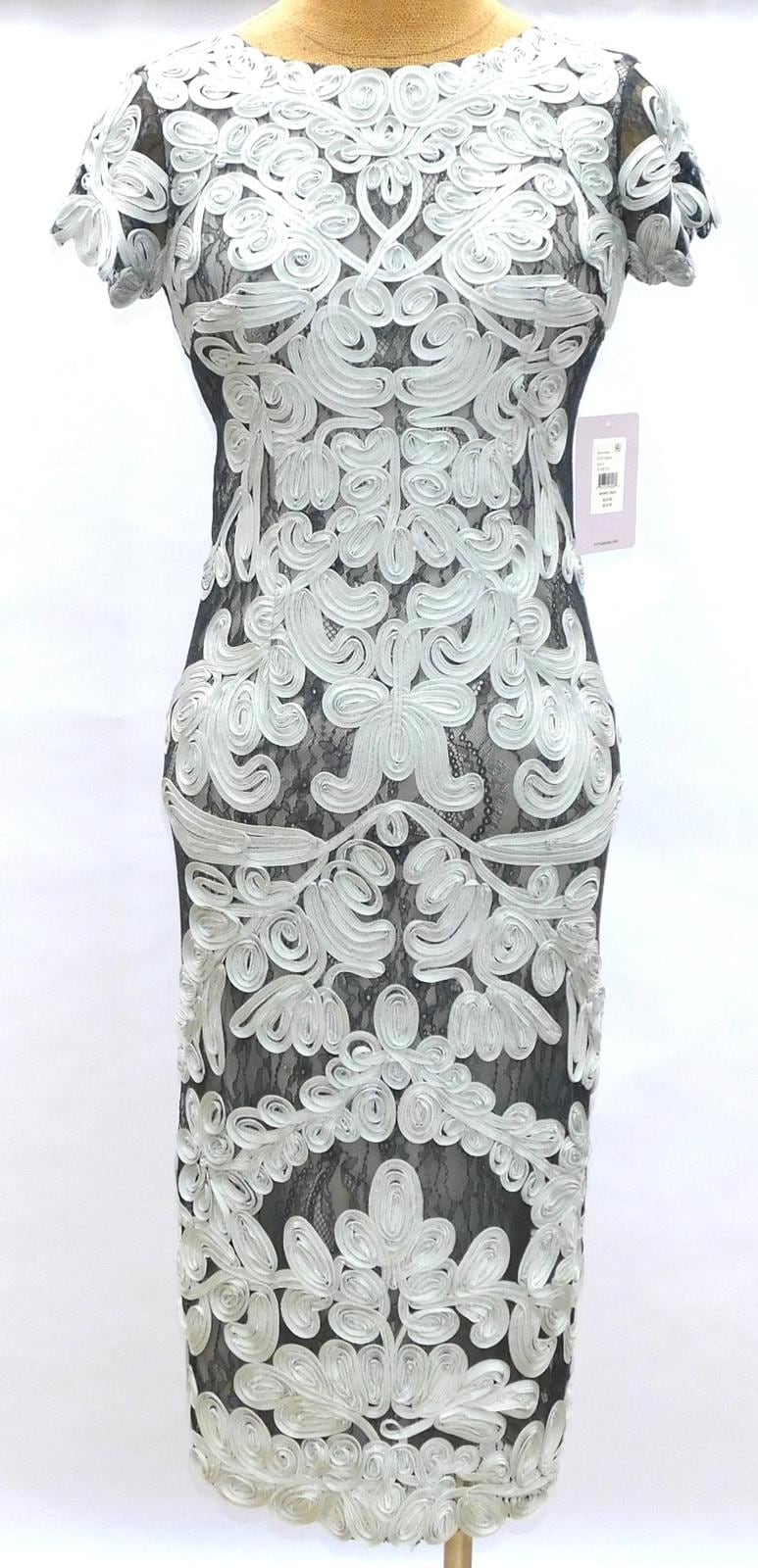 Lace Cocktail Evening Gown: JS Collections Gray Sheath Dress - Etsy