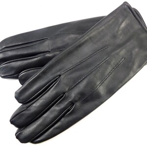 Genuine Sheepskin Black Leather Winter Men&#39;s Warm Gloves Size 10 New