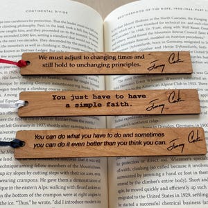 Narrow Wood Bookmark featuring Jimmy Carter Quotes - Quality Cherry Wood - Profits Donated to The Carter Center