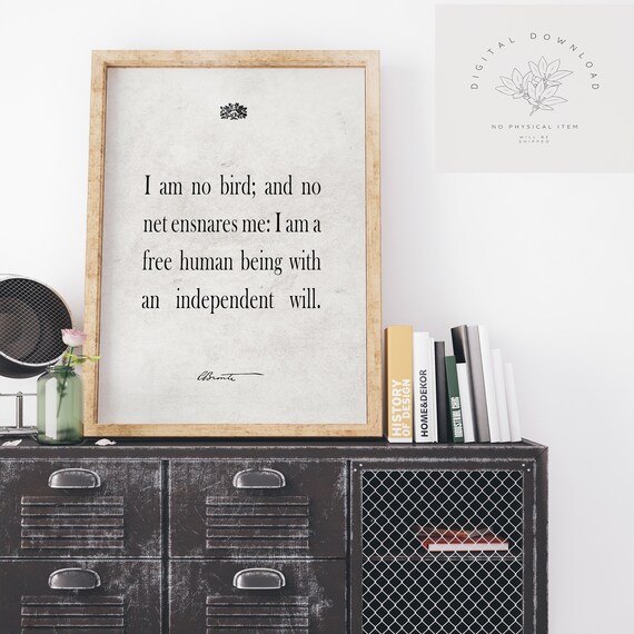 english author CHARLOTTE BRONTE inspirational QUOTE POSTER 24X36 free will 