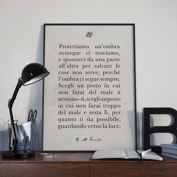 E. M. Forster Quote | Life Quote  | Rectangular Wall Art | Classic Literature Print | Classroom Poster | Class Decor | E M Forster Print