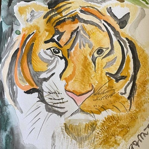 Wild Majesty: Handmade Tiger Oil Painting - Wildlife Art for Nature Animal Lovers - Hand-Painted Oil Painting On Canvas, Colorful home decor