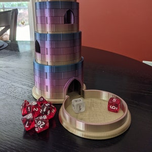 3D Printed Collapsible Castle Dice Tower | DND gaming accessory | Die roller | Dungeons and Dragons game