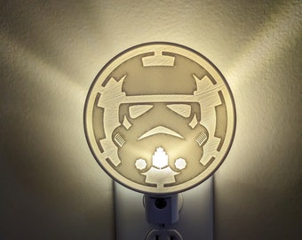 Star Wars Storm Trooper LED Night Light | 3D printed | Wall Plug for Bedroom, Bathroom, Hallway | Dusk to Dawn operation