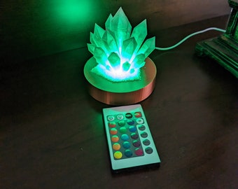 Crystal LED Accent lamp | Rainbow of colors | Made of PLA Plastic | Multiple base color options