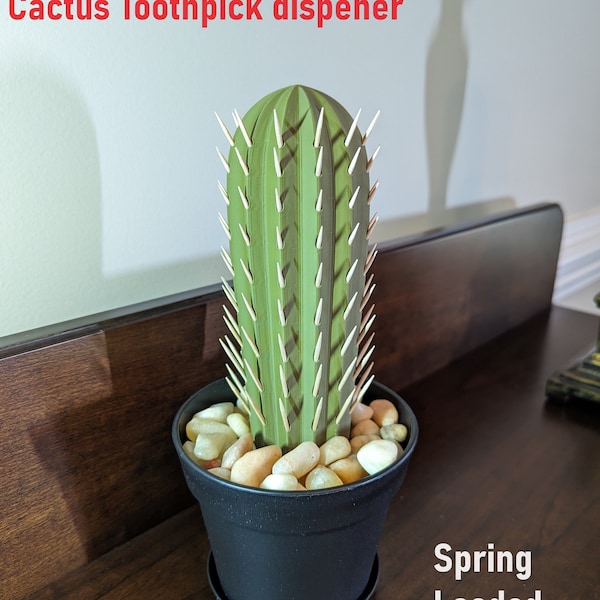 3D Printed Cactus Toothpick Holder: Succulent Plant Decor