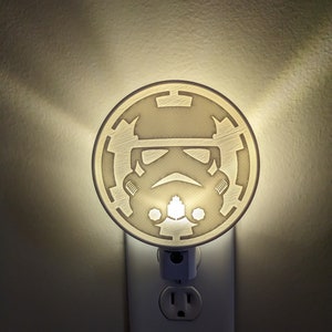 Star Wars Storm Trooper LED Night Light | 3D printed | Wall Plug for Bedroom, Bathroom, Hallway | Dusk to Dawn operation