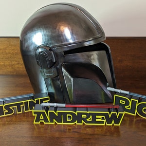 Custom Star Wars Desk Sign: Personalized Nameplate with Lightsaber