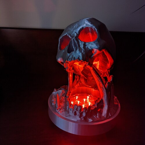 Light Up Skull Dice Tower: RGB LED, Dungeons and Dragons RPG