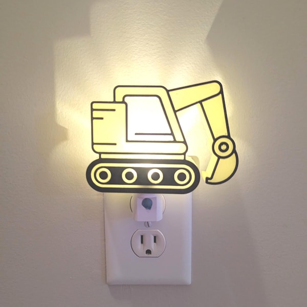 3D Printed Excavator LED Night Light: Dusk to Dawn Sensor