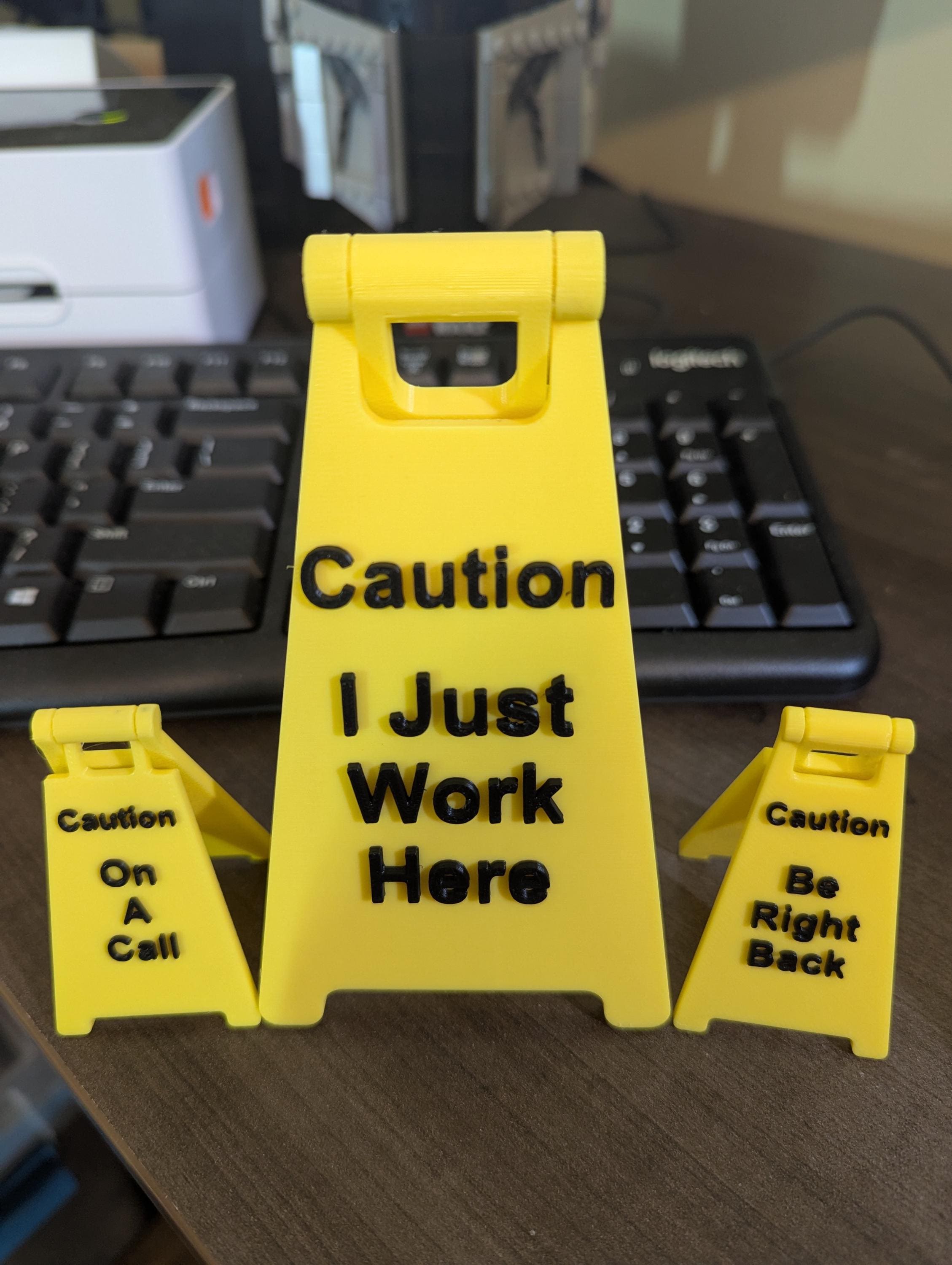 3D Printed Mini Caution Sign: Funny Desk Decor - Etsy
