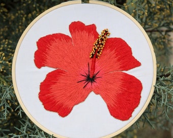 kit de broderie hibiscus