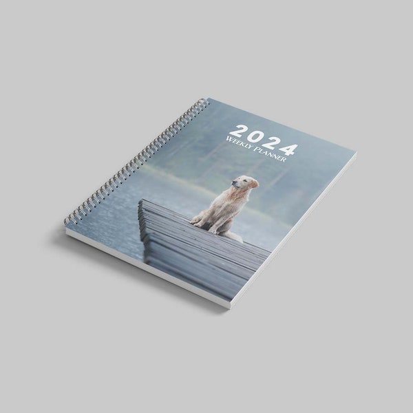 Custom 2024 Weekly Planner with Your Pet's Photo