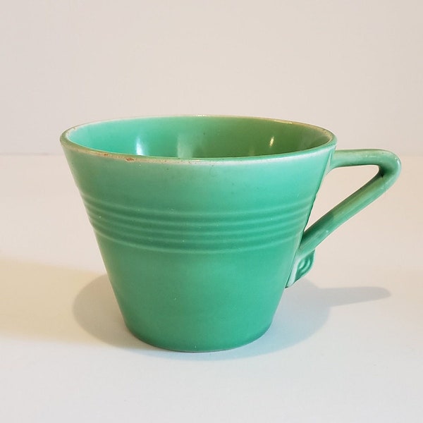 1940s Homer Laughlin Green Harlequin Coffee or Tea Cup