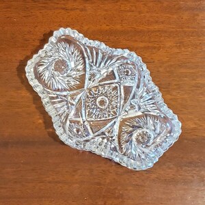 Vinage Cut Glass Relish Dish
