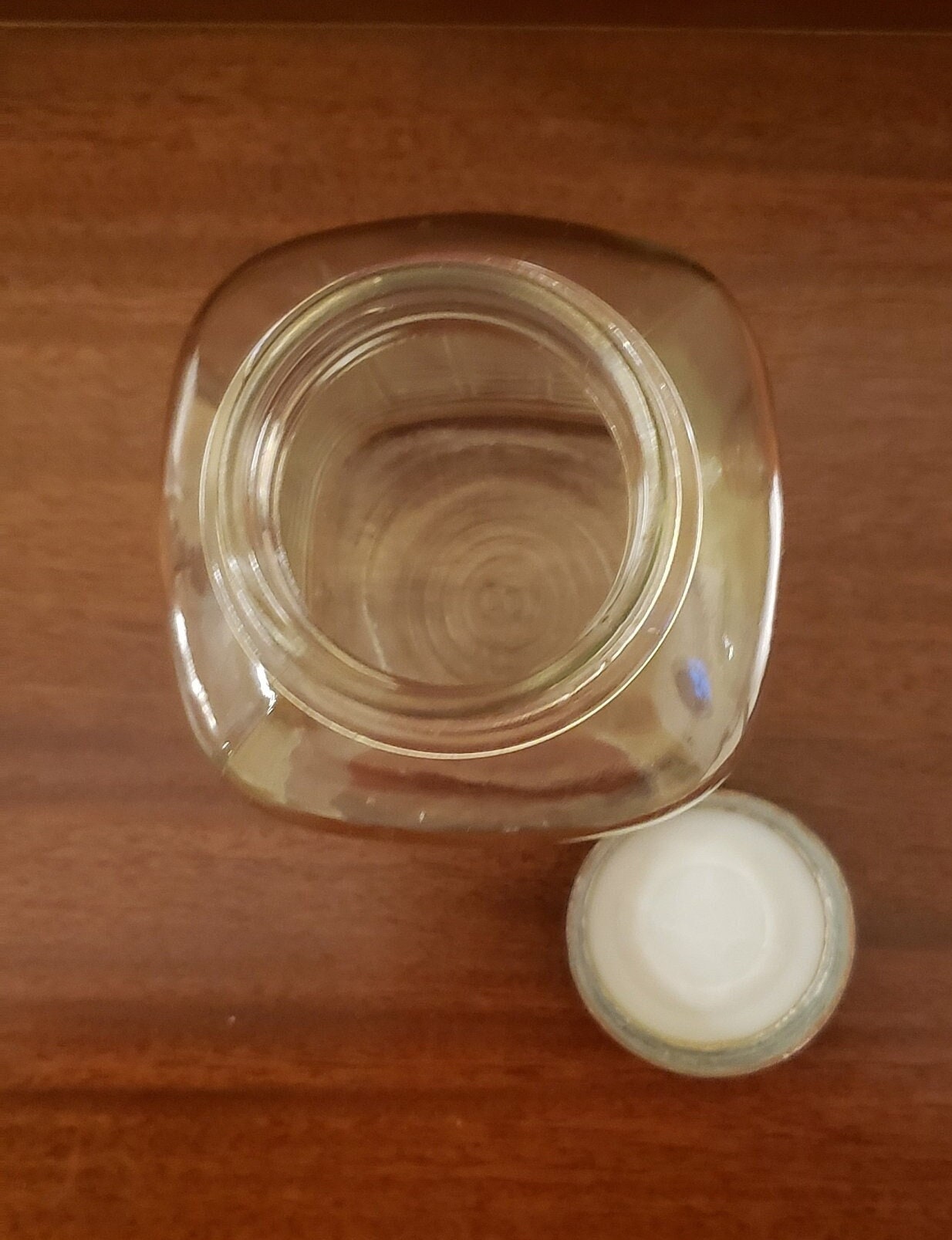 1930s Ball Perfect Mason Clear Glass Half Gallon Square Canning Jar With Zinc Lid and Porcelain