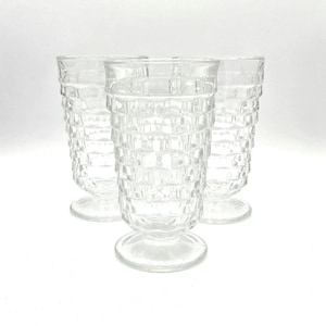 Whitehall Clear MCM Vintage Ice Tea Glasses / Footed Tumblers made by Colony Glass - Set of Three