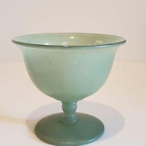 1930s Art Deco Frosted Jade Sherbet Cup or Champagne Glass