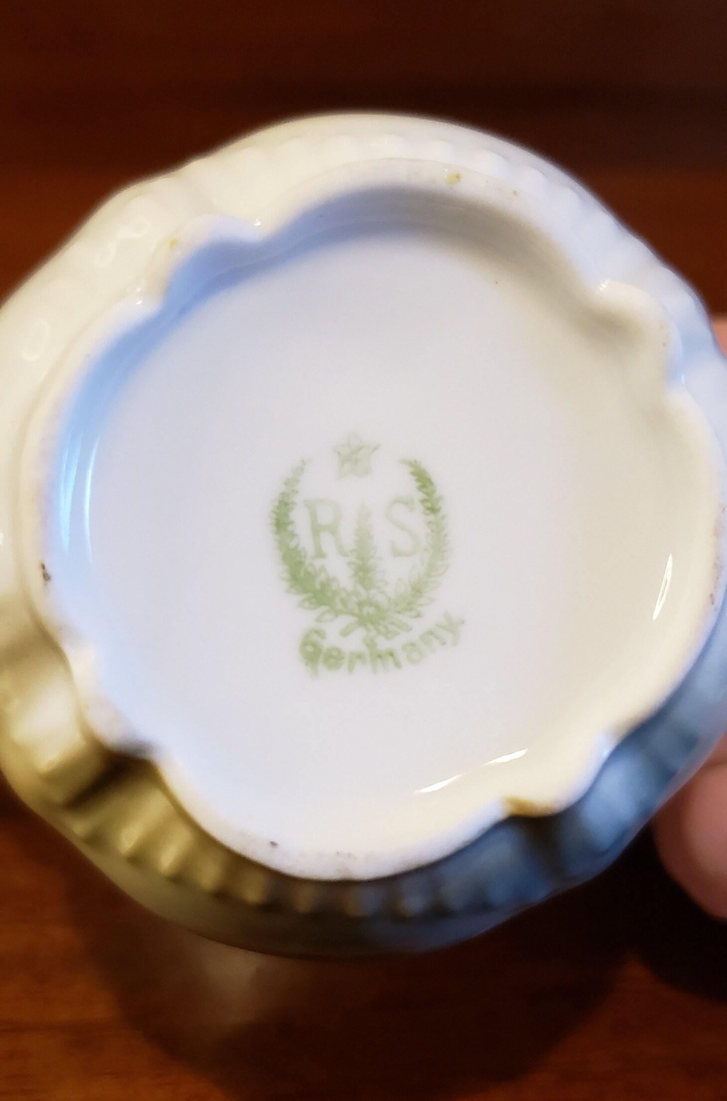 （お得な特別割引価格） R S Germany Vintage Porcelain Hand Painted Mustard / Sauce 染付