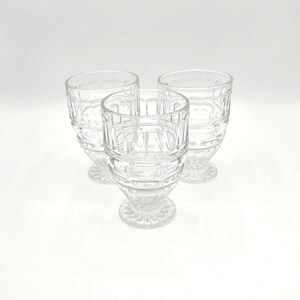 Fostoria Footed Juice Glasses in the Hermitage Clear Pattern - Set of Three