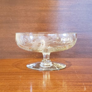 Cut Clear Glass Crystal Footed Candy Dish Compote Promotional Advertising Piece made for Schrafft&#39;s Chocolates