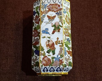 Chinese Vintage Handmade Cloisonne Enamel Brush Pot / Vase / Pen Holder
