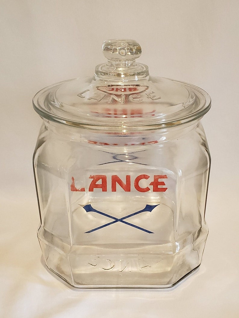 1930s Original Lance Store Counter Cracker Glass Jar With Lid Etsy