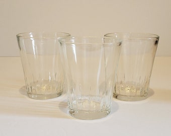 Vintage Clear Glass Juice Glasses