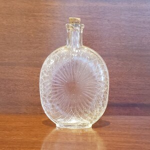 1800s Clear Glass Pumpkin Seed Liquor Flask Bottle