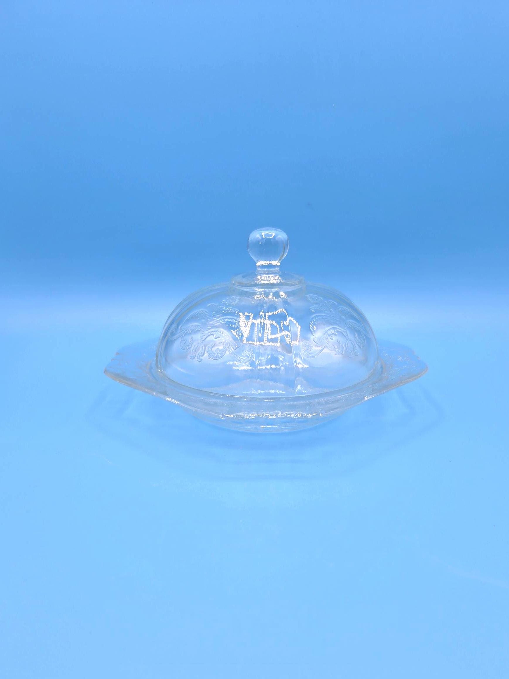 フェデラル　クリスタル 　マドリッドキャンディディッシュスクエアバタードーム Madrid Butter Dish - Etsy