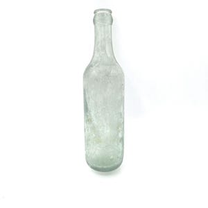Late 1800s Blue Green / Aqua Torpedo Bottle /Rounded Bottom Bottle / Carbonated Water Bottle / Ginger Ale Bottle with Applied Top