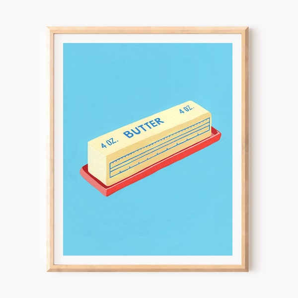 Butter Giclée Art Print, Retro Kitchen Wall Decor