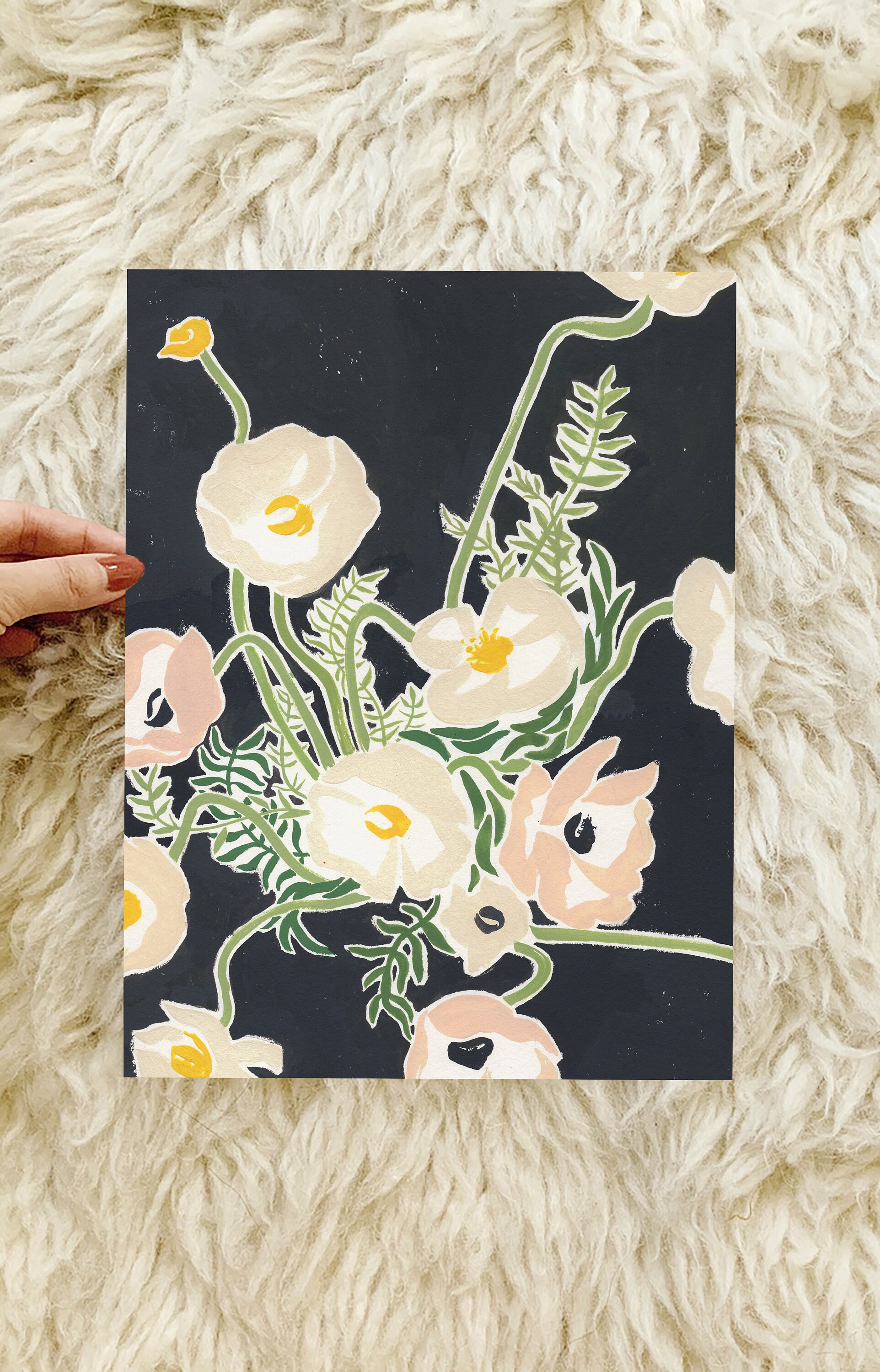 Set of 2 Floral Art Prints Abstract Botanical Print Set 2 Etsy