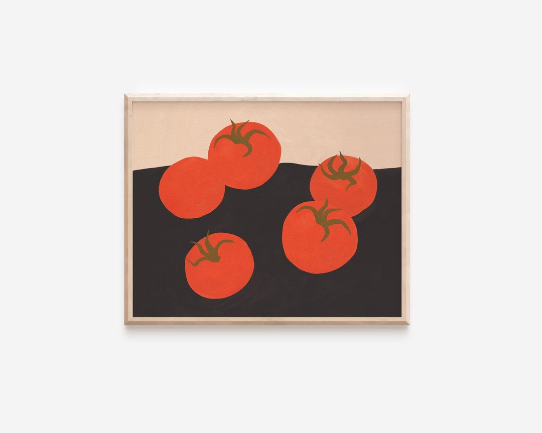 Abstract Tomatoes Art Print: Kitchen Food Illustration - Etsy