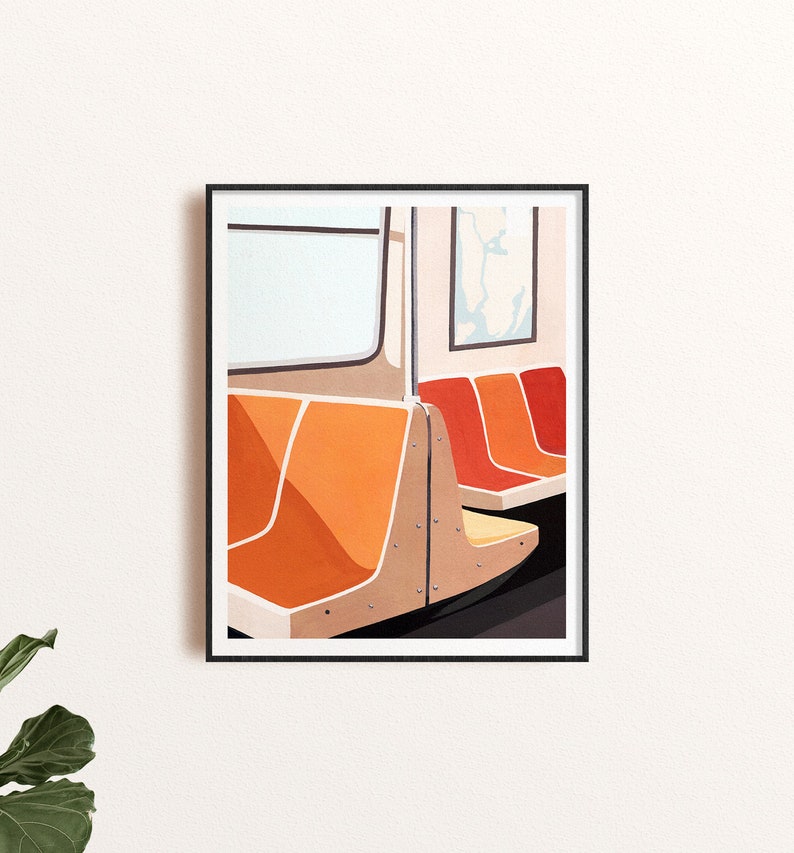 New York Subway Art Print Iconic NYC Wall Art Subway Train Etsy