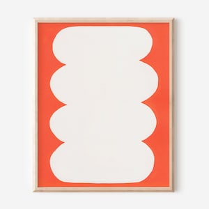 Red Cutout Art, Abstract Ceramic Vase Print, Modern Geometric Poster, Matisse Inspired Art, Unframed Print, Minimal Wall Decor