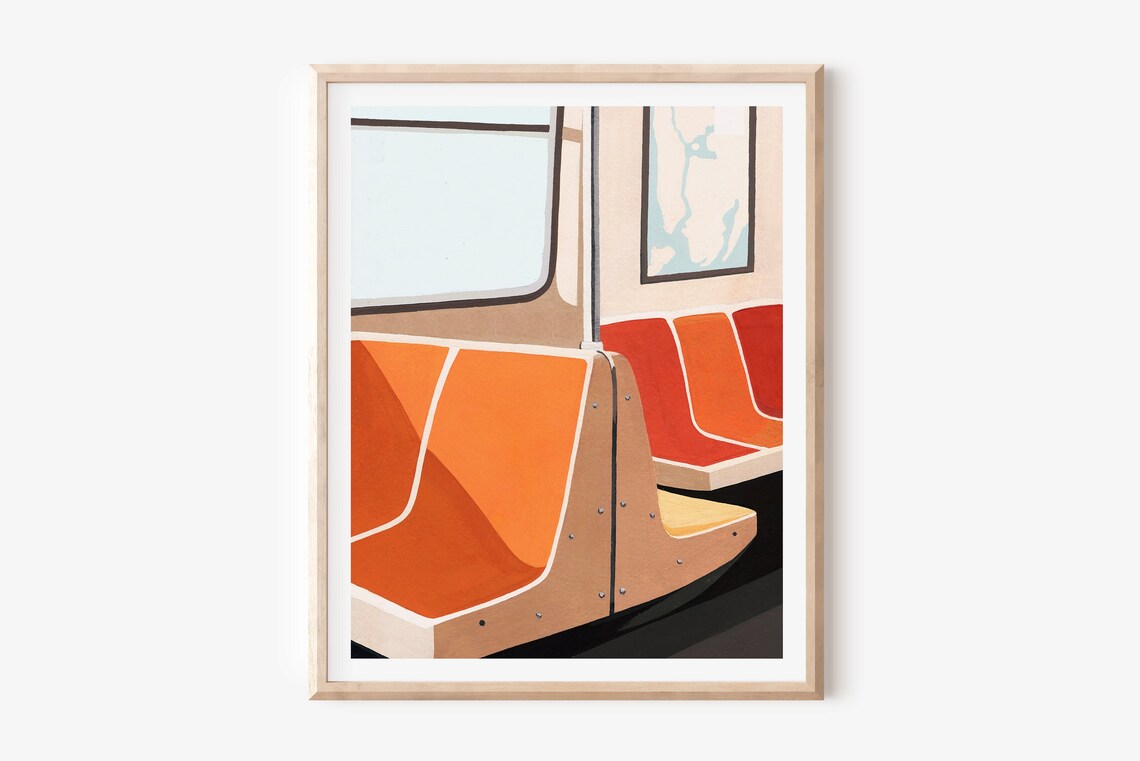 New York Subway Art Print Iconic NYC Wall Art Subway Train Etsy