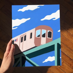 New York Subway Art Print, Subway Train Illustration, NYC Travel Art ...