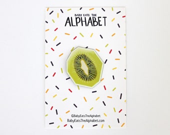 Kiwi Fridge Magnet | Food Refrigerator Magnets | Fruit and Veggie Magnets | Kiwi Magnet | Baby Eats The Alphabet